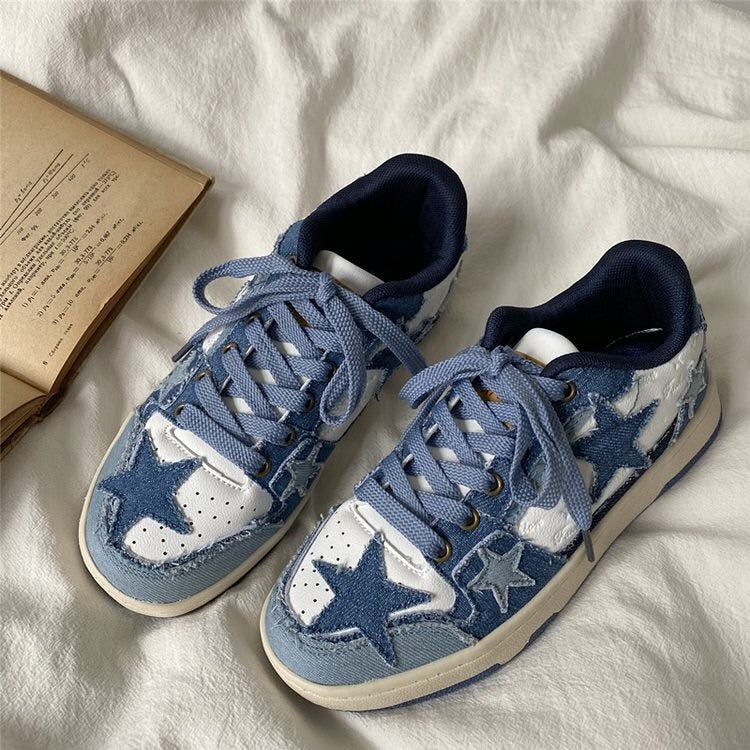 Shop Blue Jeans Star Sneakers at ShoeMighty