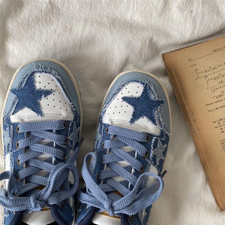 Shop Blue Jeans Star Sneakers at ShoeMighty
