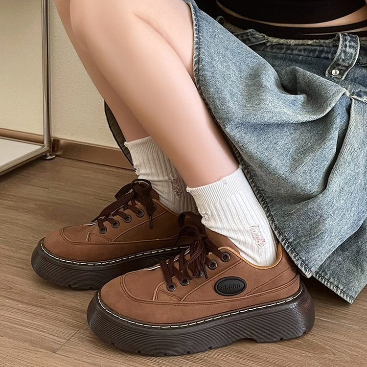 Brown Aesthetic Platform Oxford Shoes ShoeMighty