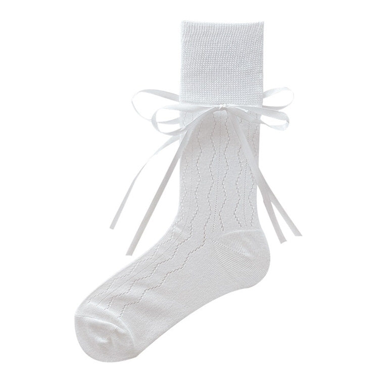White Coquette Socks With Bows - ShoeMighty
