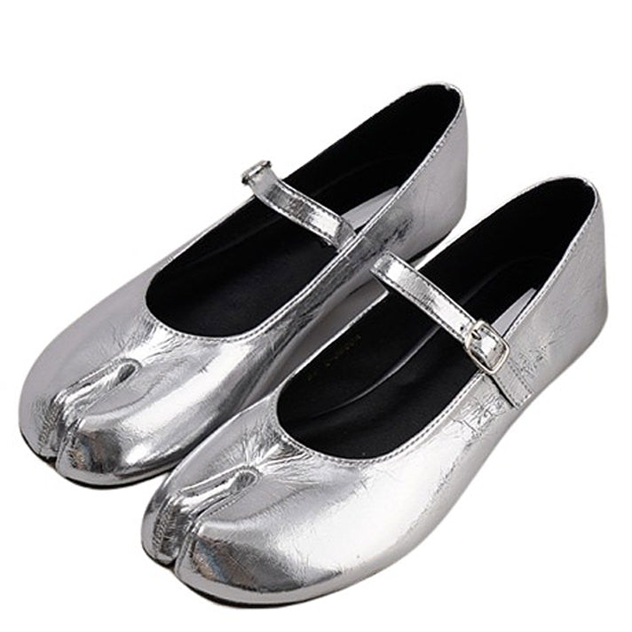 Shop Silver Tabi Ballet Shoes - ShoeMighty