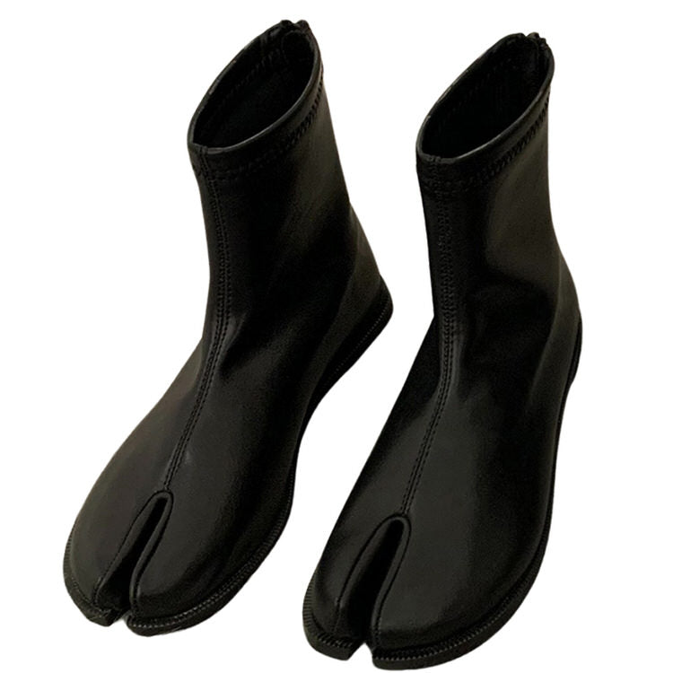 Shop split toe black tabi flat boots shoemighty