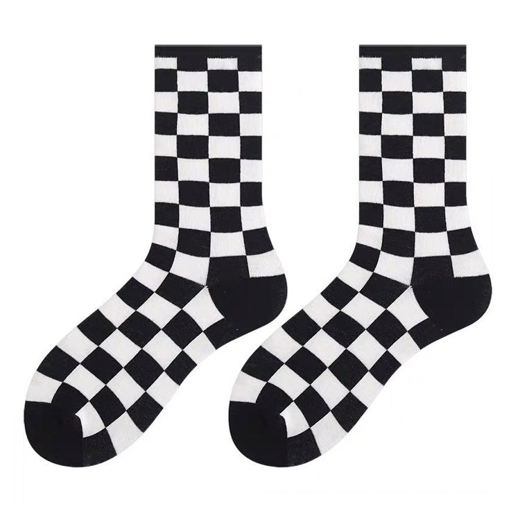 black and white checkered socks shoemighty