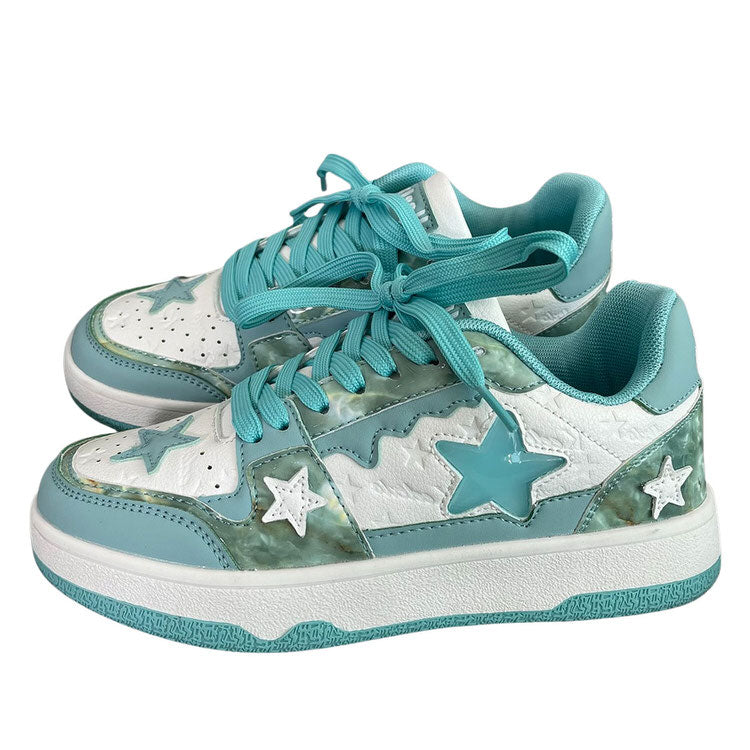 Shooting Star Aesthetic Sneakers, EU42 (US10.0) / Brown/Green