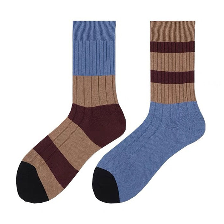 blue and brown striped socks shoemighty