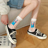 embroidery thin striped socks shoemighty
