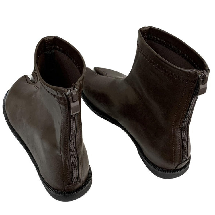 Shop split toe brown tabi flat boots at shoemighty