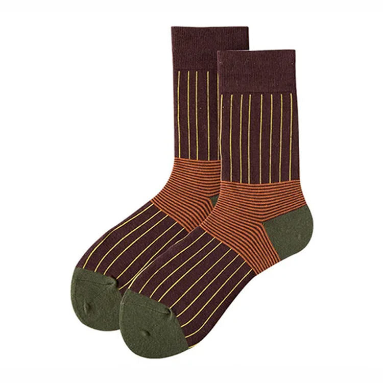 brown thin sripe socks shoemighty