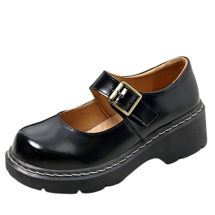 chunky mary jane shoes with buckle - shoemighty