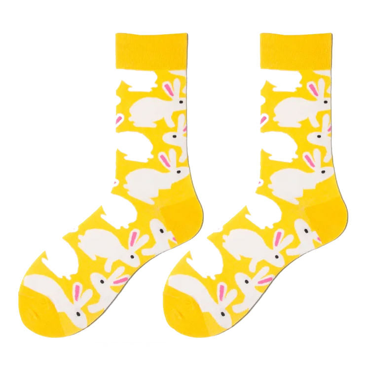 Bunny Pattern Yellow Socks