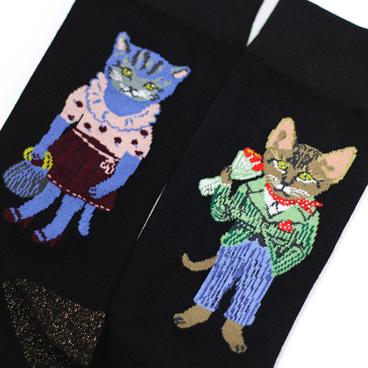 cats lovers embroidery socks shoemighty