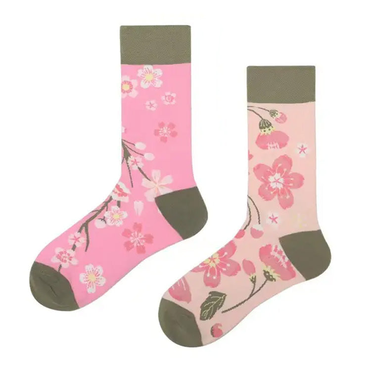 cherry blossom mismatched socks shoemighty