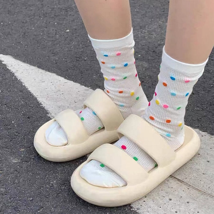 colorful polka dot print socks shoemighty