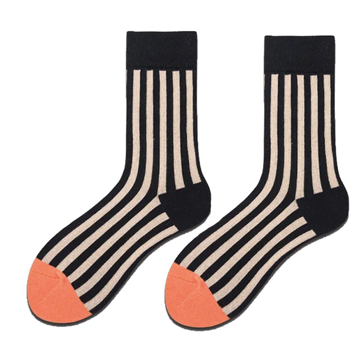 contrast vertical stripes socks shoemighty