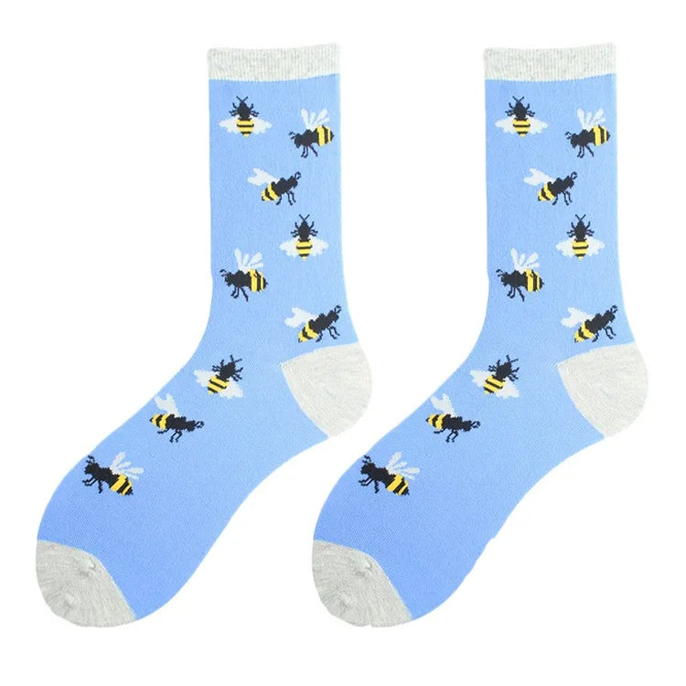 cute bees print socks shoemighty