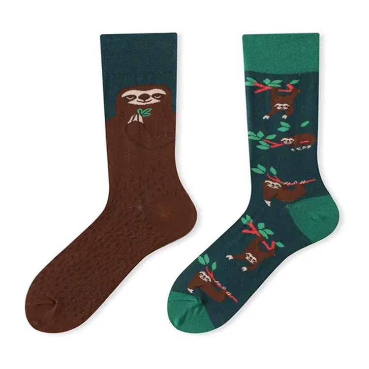 cute sloth mismatched socks shoemighty