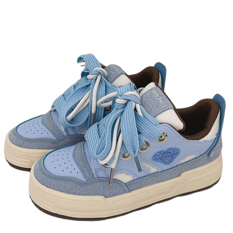 Diamond Baby Blue Sneakers - Blue Sneakers - Aesthetic Sneakers - ShoeMighty