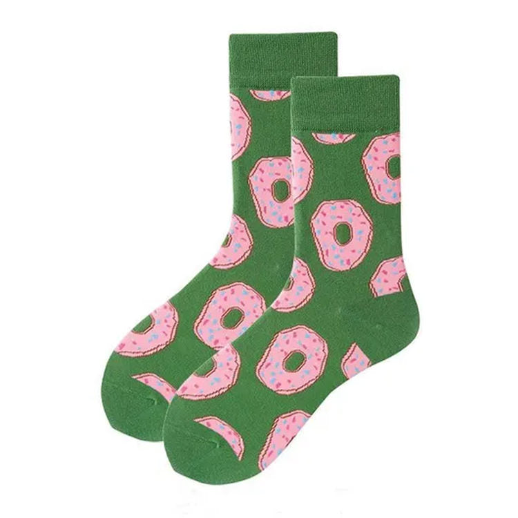 donuts print green socks shoemighty