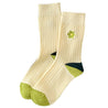 Green Flower Embroidery Socks, aesthetic socks - shoemighty