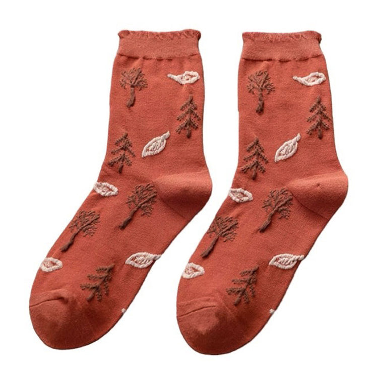 forest girl embroidered socks shoemighty