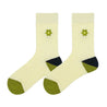 Green Flower Embroidery Socks, aesthetic socks - shoemighty