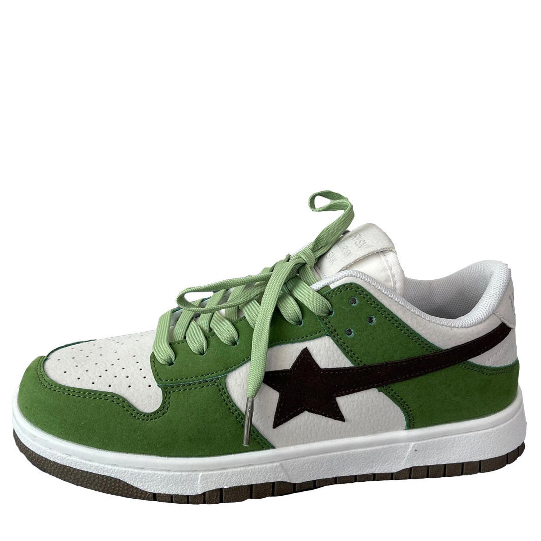 Green & Black Shooting Star Aesthetic  Sneakers ShoeMighty