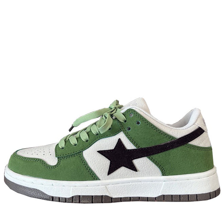 Green & Black Shooting Star Aesthetic  Sneakers ShoeMighty