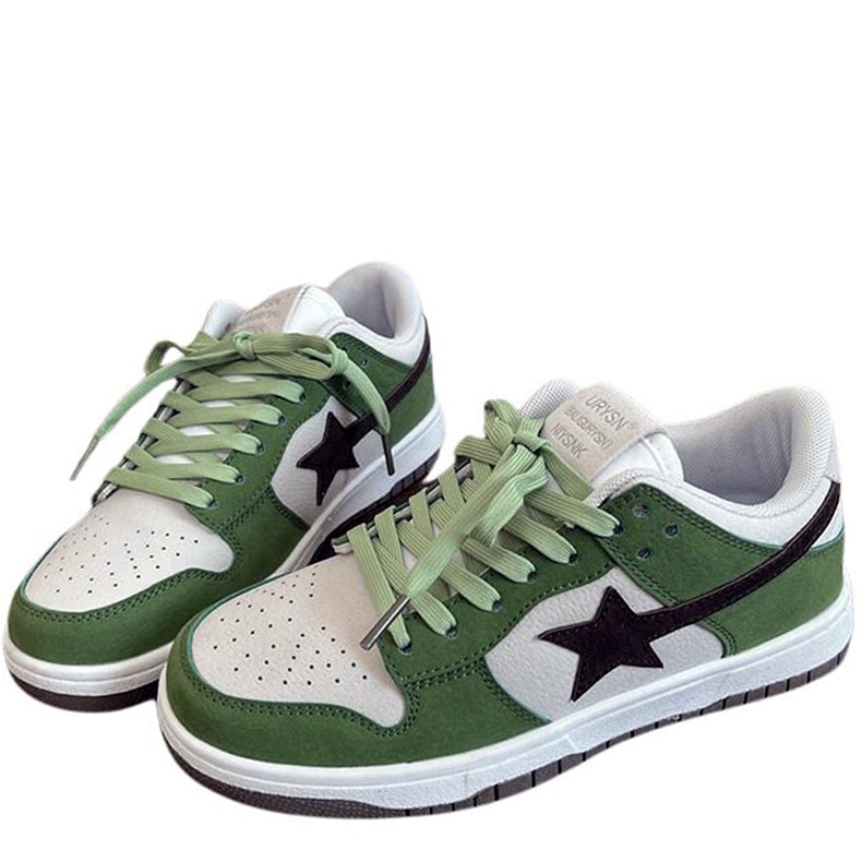 Green & Black Shooting Star Aesthetic  Sneakers ShoeMighty