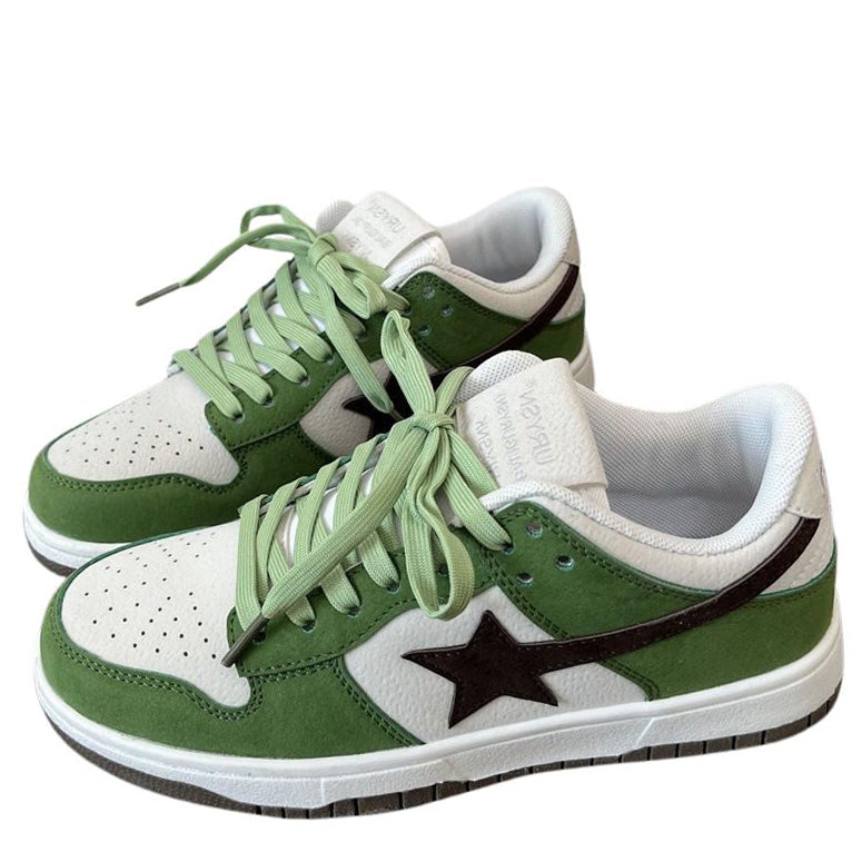 Green & Black Shooting Star Aesthetic  Sneakers ShoeMighty