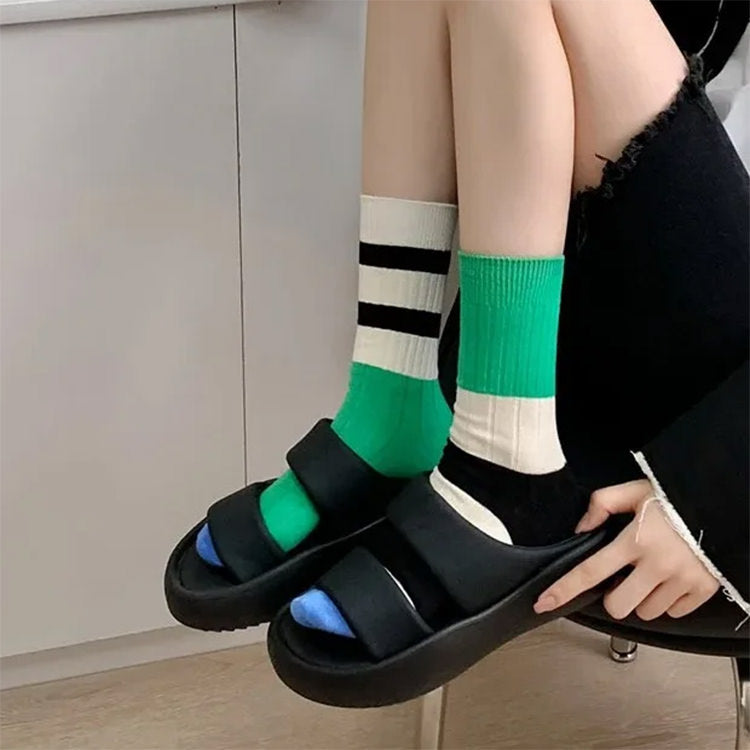 green and blue striped socks shoemighty