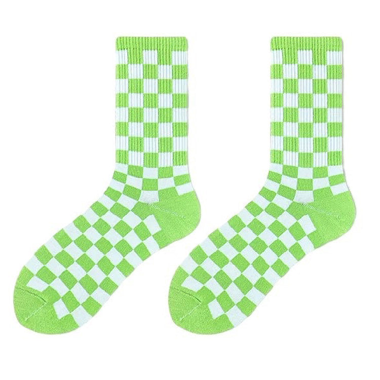 green checkered pattern socks shoemighty