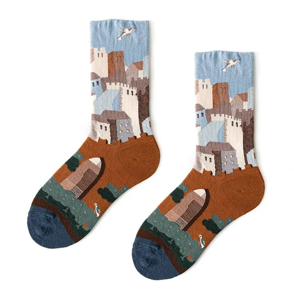 Landscape Print Socks