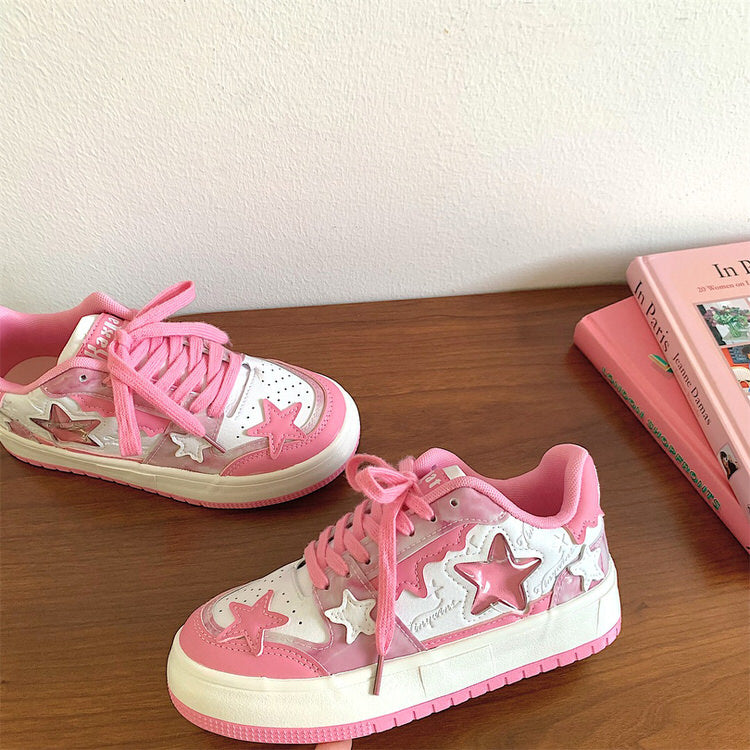 pink star aesthetic sneakers shoemighty