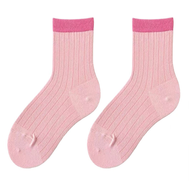 pink ribbed socks shoemighty