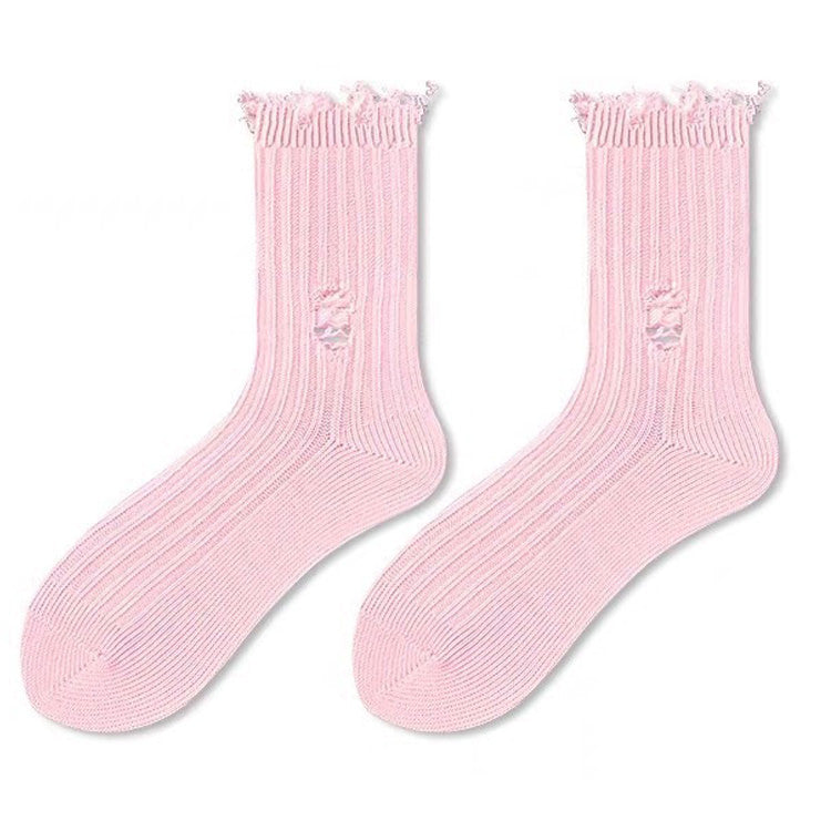 pink ripped socks shoemighty