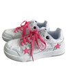 Bubblegum Pink Star Sneakers in White - ShoeMighty