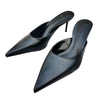 Black Mules, Slip On pointed toe heels shoemighty