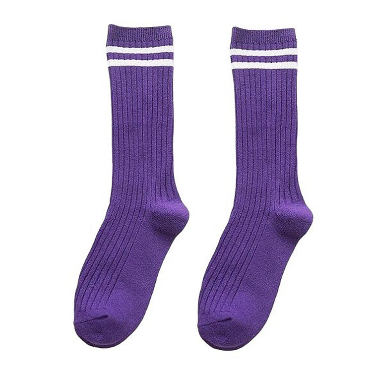 purple striped mid socks shoemighty