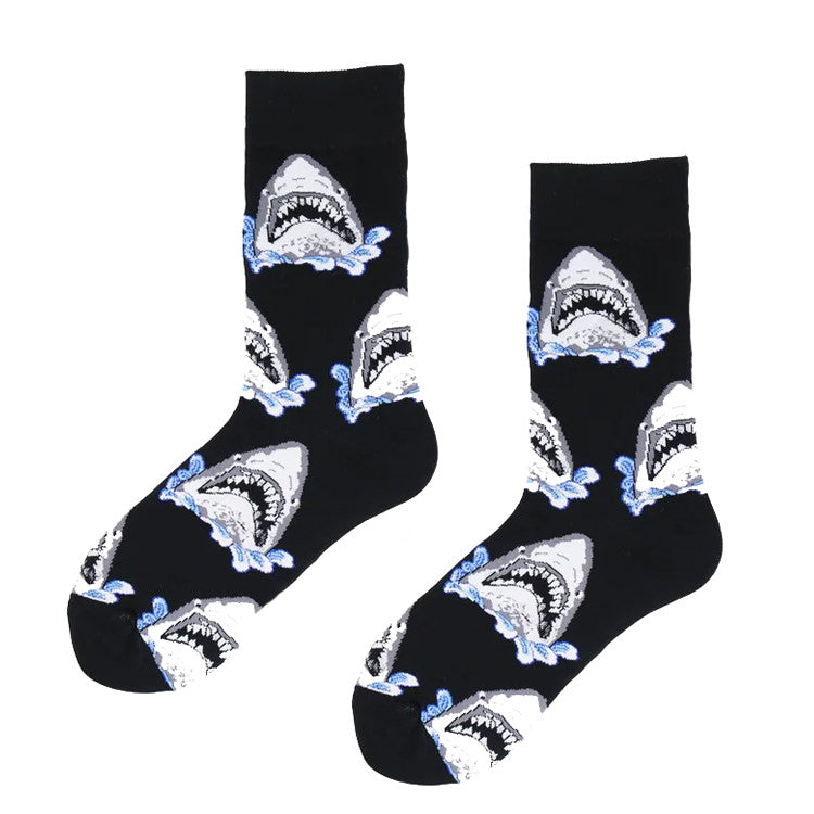 shark print socks shoemighty